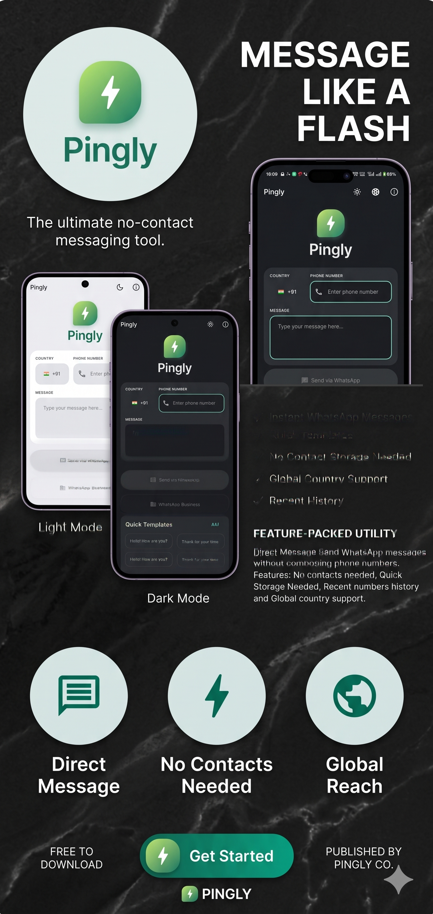 Pingly home screen
